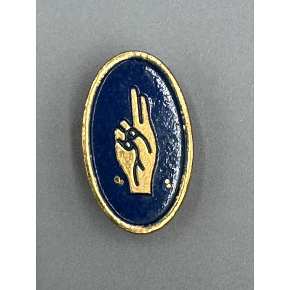 Vintage Girl Guides & Girl Scouts Brownie Hand Sign Lapel Pin